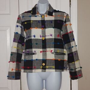 Estefanie's vintage  multicolor block pattern button down blazer jacket Sz S